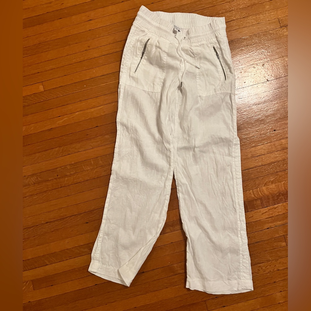 White, wide leg linen Athleta pants sz 4